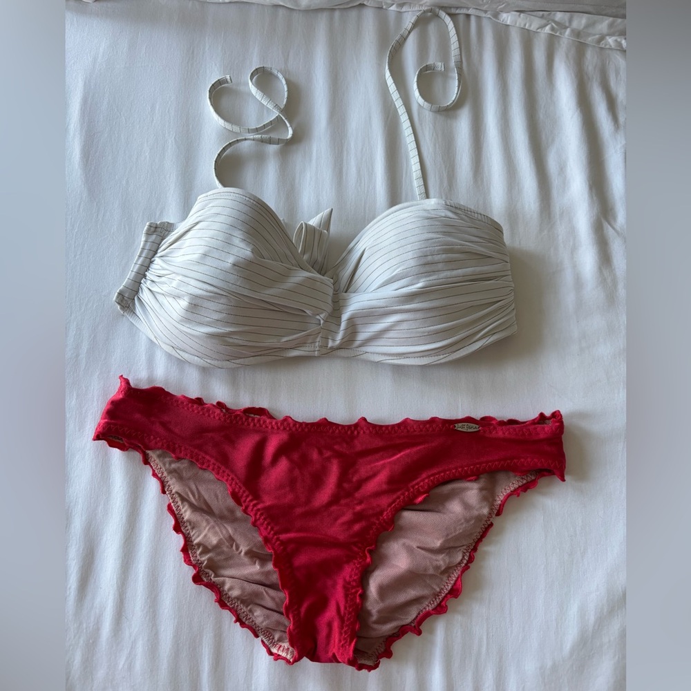 PRE-OWNED Mixed Bikini Luli Fama Bottom & Bikini lounge Top | S